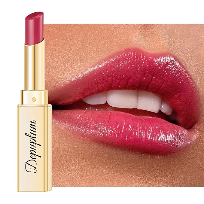 Depuplum Red Lipstick for Women Moisture Lip Gloss Tinted Lip Balm Sheer Lipsticks for Mother's Day Nourishing Hydrate Glossy Lipstick for Dry Lips,DM69 Ruby Red