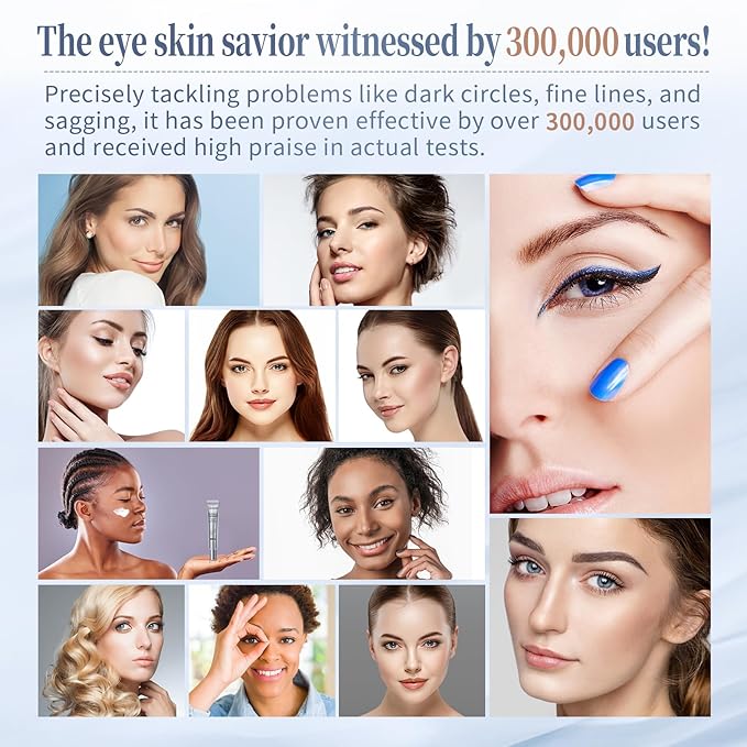 Retinol Under Eye Cream - Anti Aging Eye Cream for Dark Circles, Puffiness, Wrinkles, Reduces Eye Bags, Fine Lines & Crow’s Feet for Women & Men, 0.7 Fl Oz