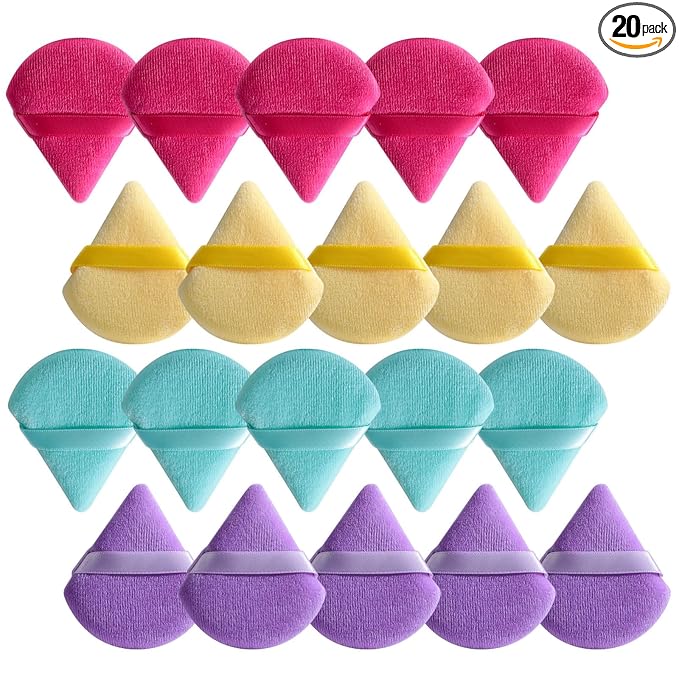 BS-MALL Makeup Sponge Set 20 Pcs – Premium Portable Super Soft Triangle Puff for Flawless Makeup Application,Beauty Cosmetic Applicators For Daily Use (Multicolored)