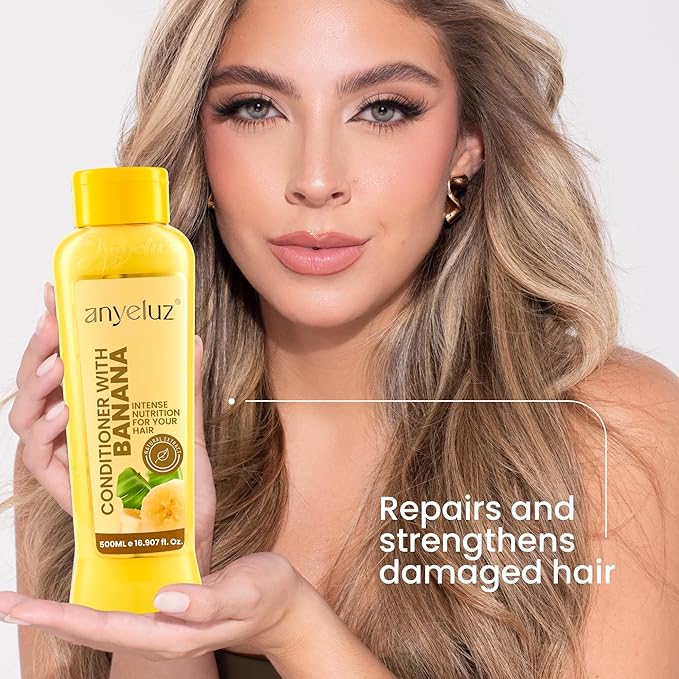 ANYELUZ Banana Conditioner - Deep Conditioning with Olive Oil for Fragile and Damaged Hair