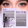 B&Q Manga Lash Clusters Kit Anime Lashes 8-18mm Mixed 120pcs Eyelash Extension Kit Thick Curly Manga Style Feature Spike Eyelash Clusters Perfect Choice for Beginners at Home(KIT-Anime 04)