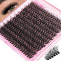 Yawamica Natural Fluffy Lash Clusters 50D Volume Eyelash Clusters 10-16mm Wispy Cluster Eyelash Extensions D Curl Individual Lashes with Thin Band DIY Lash Extension for Beginners