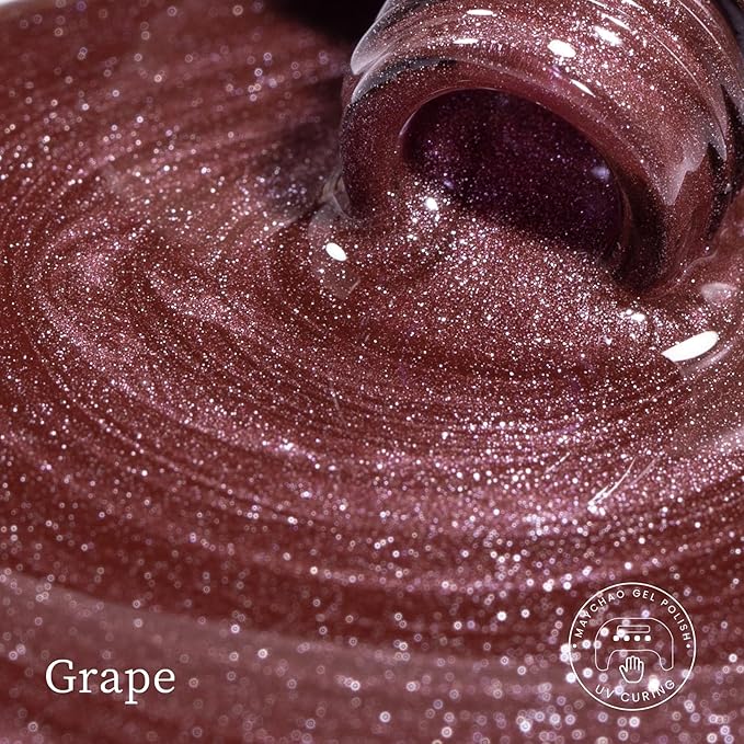 MAYCHAO 15ML Cat Eye Gel Nail Polish 1Pc Grape Gel Polish with Magnet Soak off Holographic Magnetic Nail Polish for Nail Art Manicure Salon DIY at Home, 0.5 OZ
