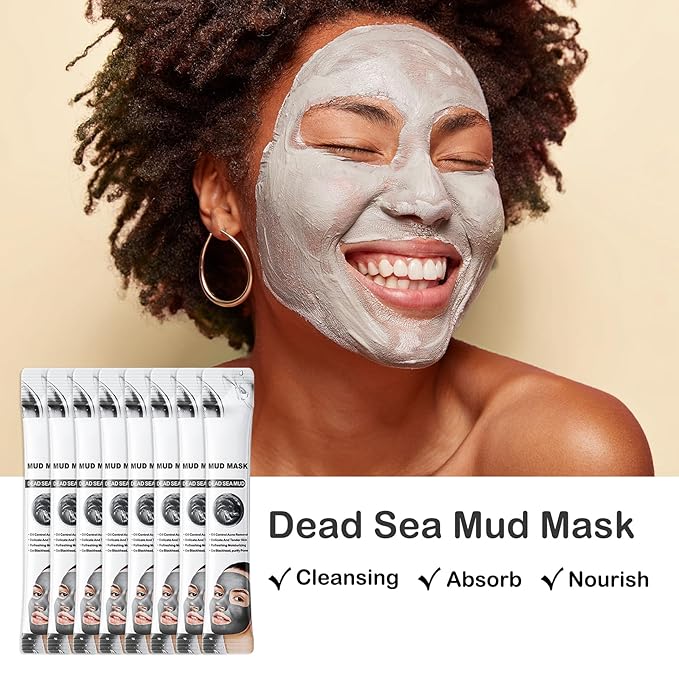 24 Pcs Clay Face Mask with Brush,Hydrating Mud Face Mask Set,Deep Cleaning Oil Control Clay Facial Masks for Blackheads Remover,Mud Facial Masks Skincare Gift Set