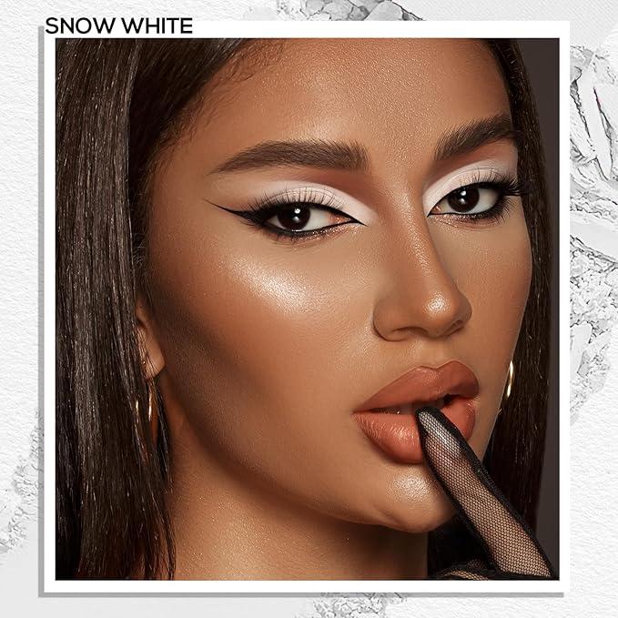 MAKI YIKA White Matte Single Eye Shadow Palette for Women, Pigmented White Eyeshadow Powder for Brown Eyes, Color Stay Long Lasting Waterproof Eye Makeup Palette, #1