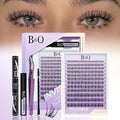 B&Q Spider Lash Clusters Kit-DIY Eyelash Clusters Kit at Home Natural Breeze Lash Extensions, 132pcs Individual Lashes with 0.3mm Invisible Band & Waterproof,Gossip Girl Look for Daily Work & Parties