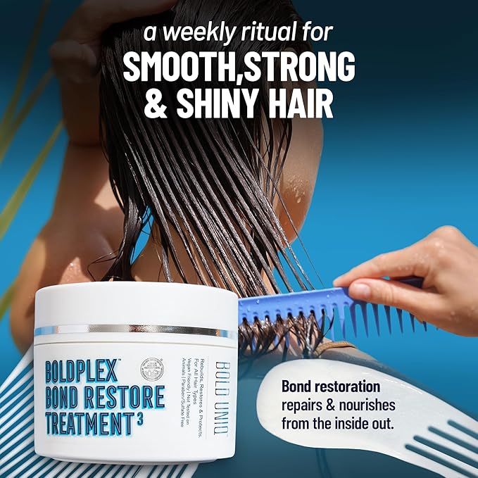 BOLD UNIQ BoldPlex Hair Mask - Deep Conditioner For Dry, Damaged Hair - Mascarilla Para El Cabello - Helps Repair and Nourish Curly, Bleached, or Frizzy Hair - 6.76 Fl Oz (Pack of 2)