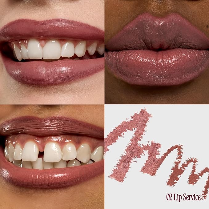 fwee Long Lasting Dual Coloring Stick Lip Liner, Lip Service | All-in-one dual stick, Retractable Lip Liner Lipstick Combo, Satin Finish | Powerful fixing, Smudge-proof | 1.2g (02 Lip Service)