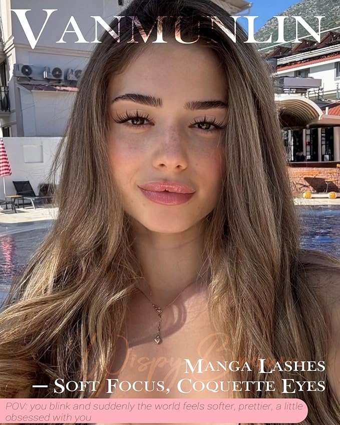 Brown Manga Lash Clusters Natural Wispy Eyelashes Cluster Fairy Anime Cluster Eyelash Extensions C Curl 10-18mm Lashes Clusters Clean Band Individual Lashes Short Eyelash Clusters