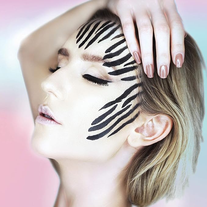 Stencil1FX - Zebra Stripes Eye Makeup Stencil for Costumes, Dress Up, Halloween, Cosplay, Face Painting, Raves, Festivals, Parades, Parties