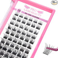 Cluster Lashes, 72 Pcs Individual Lashes, Lash Clusters DIY Eyelash Extension, Natural Lashes Super Thin Band Reusable Soft & Comfortable (Natural-C-10mm)