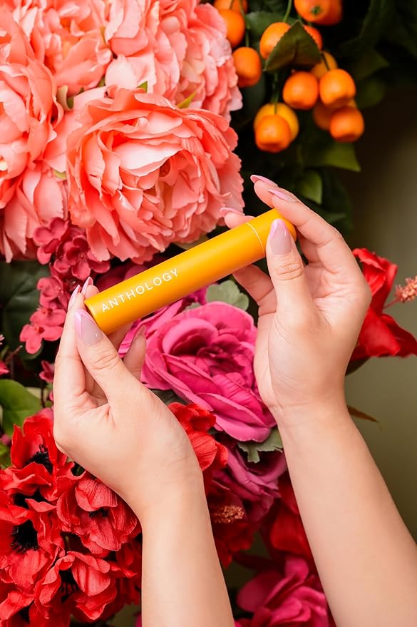 Anthology Whispering Petals Roll on Perfume Oil for Women 0.3oz 9 ML | Bergamot, Vanilla,Jasmine, Rose, Orchid | Alcohol-Free, Travel size Rollerball | Clean Fragrance
