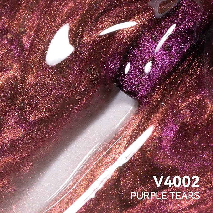MAYCHAO 15ML Purple Tears Cat Eye Gel Nail Polish 1Pc Aurora Purple Cat Eye Gel Polish Soak off Holographic Magnetic Nail Polish for Nail Art Manicure Salon DIY at Home, 0.5 OZ