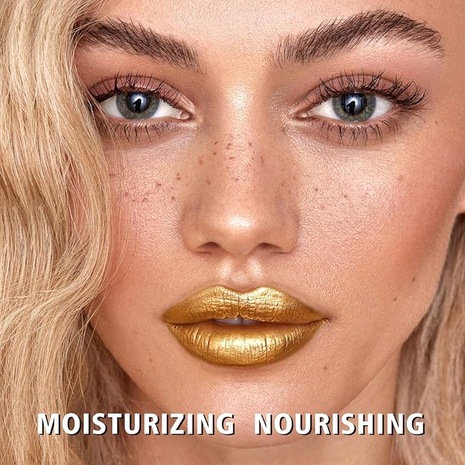 MAKI YIKA Moisture Gold Lipstick for Women Hydrate Tinted Lip Balm for Mother's Day Dry Cracked Lips Sheer Lipstick Lip Tinted Glossy Finish,MA072 Winner Gold