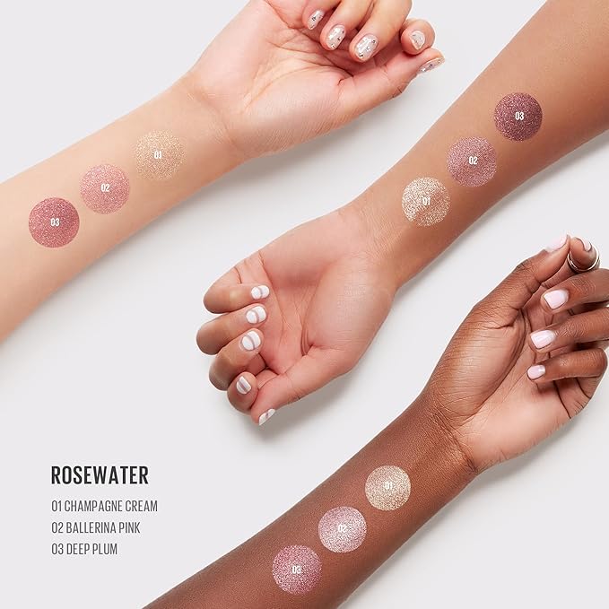 Kaja Beauty Bento Collection - Bouncy Eyeshadow Trio | Plum Rosy Tones, Travel Size, 01 Rosewater, 2019 Allure Best of Beauty Award, 0.03 Oz