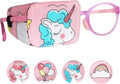 Astropic Cotton & Silk Eye Patch for Kids Glasses (Right Eye, Blue Hair Unicorn)