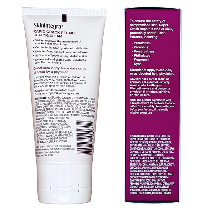 Rapid Crack Repair Cream, 25% Urea with Lactic Acid, Restores Cracked Heels and Diabetic Feet, Post-Surgery Scar Care, Fragrance-Free Barrier Cream, 3 oz