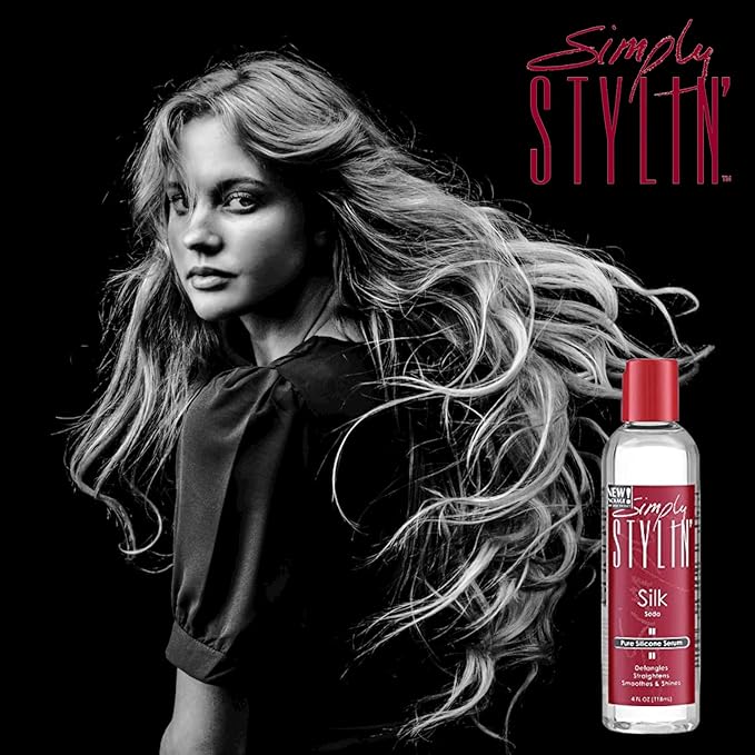 Simply Stylin' Silk Serum - Anti-Frizz Heat Protectant for Women - Pure Silicone Serum for Dry and Frizzy Hair - Detangler - 4 fl oz