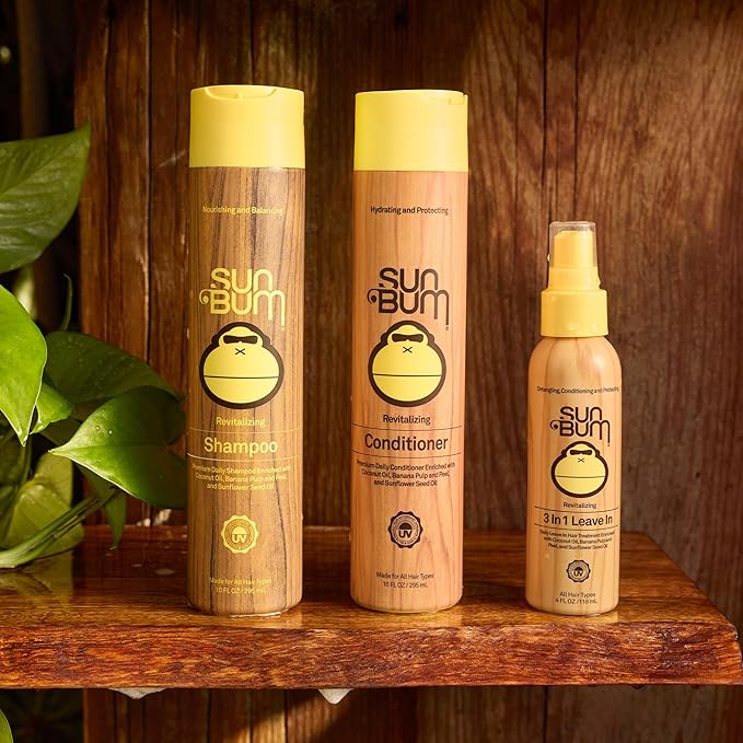 Sun Bum Revitalizing Conditioner - Hydrating and Nourishing Hair - Smoothes and Strengthens - UV Protecting - Vegan - Made Without Parabens - 10 oz,(Pack of 2)