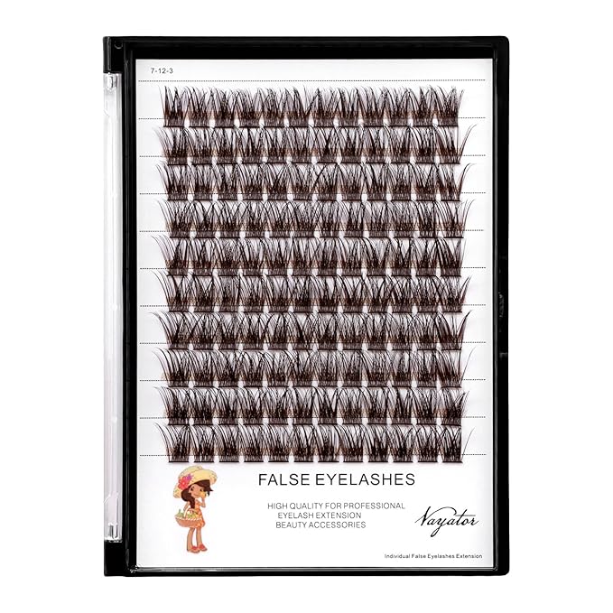 Color Lash Cluster - Light, Dark, Black Brown False Eyelashes - Professional Makeup Lash Cluster Grafted Eyelash Extension (Black Brown Mixed 10-12-14-16mm)