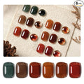 GAOY Jelly Dark Green Brown Gel Nail Polish Set, 6 Transparent Colors Sheer Red Fall Colors Soak Off UV Light Cure Gel Polish Kit for Salon and Nail Art DIY at Home