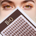 B&Q Brown Lash Clusters Natural Lash Clusters for Light Hair, Reusable MochaLash Cluster Eyelash Extensions Soft Brown False Eyelashes Comfortable Eyelash Clusters Perfect for Occasions（MochaLash 02）