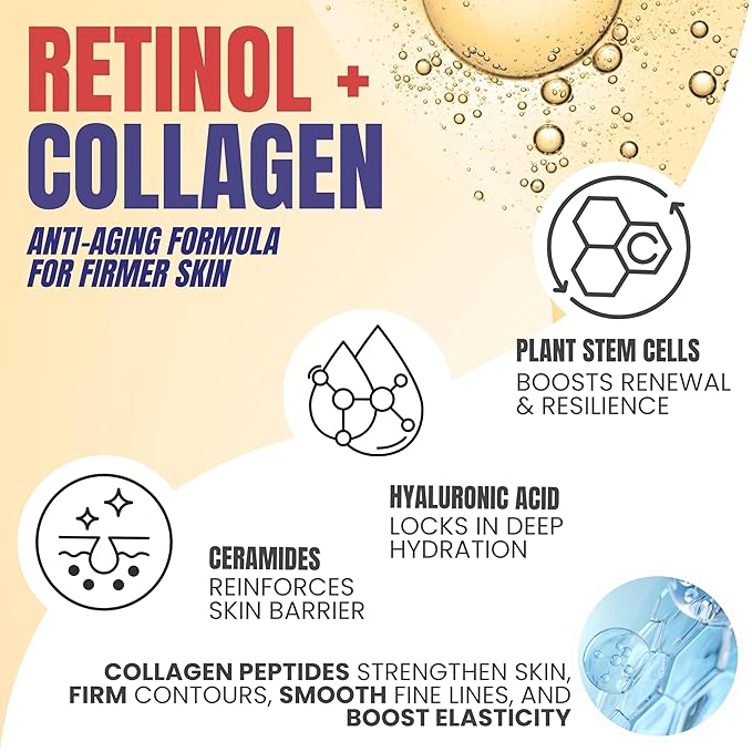 Alozera Firming Body Lotion, Retinol & Collagen Anti-Aging Body Moisturizer, Lightweight & Fast Absorbing Lotion for Crepey Skin, Improves Skin Elasticity, No Added Fragrance, 16.9 oz (Pack of 2)