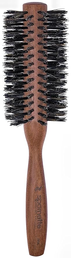Spornette Italian Round Boar Bristle Brush - Large Round Brush for Blow Drying, Styling & Volumizing - Wooden Brush for Medium to Long Thick, Fine, Curly or Straight Hair (2.25 inch)