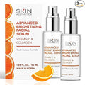 Skin Aesthetics Vitamin C Serum For Face - Dermatologist Tested - with Collagen For Dark Spots, Anti-Aging & Acne + Fine Lines & Wrinkles - Vegan, Clean Beauty Korean Skin care - Duo Pack