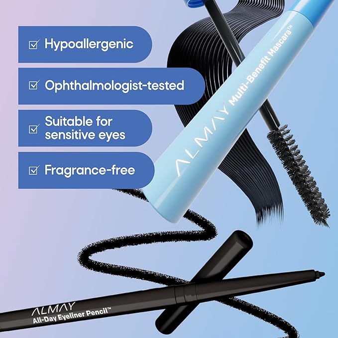 Almay Multi-Benefit Mascara and Eyeliner Duo Value Pack (Packaging May Vary), Black Brown