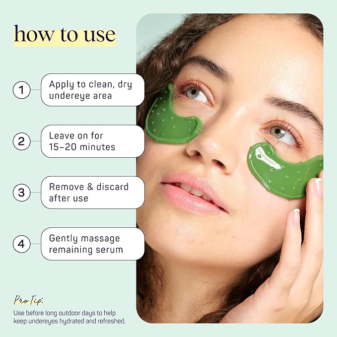 SpaLife In a Pickle Hydrogel Under Eye Patches for Dark Circles | Pickle Under Eye Patches for Puffy Eyes | Hydrating Undereye Masks for Bags and Puffiness | Pack of 8 Pairs (8 Undereye Treatments)
