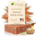 Aspen Kay Naturals Goats Milk, Honey & Oatmeal Soap Bar – with Organic Raw Honey, Goats Milk, Rolled Oats & Shea Butter - Exfoliating Soap – For All Skin Types - Handmade in Florida. 4.5 oz Bar
