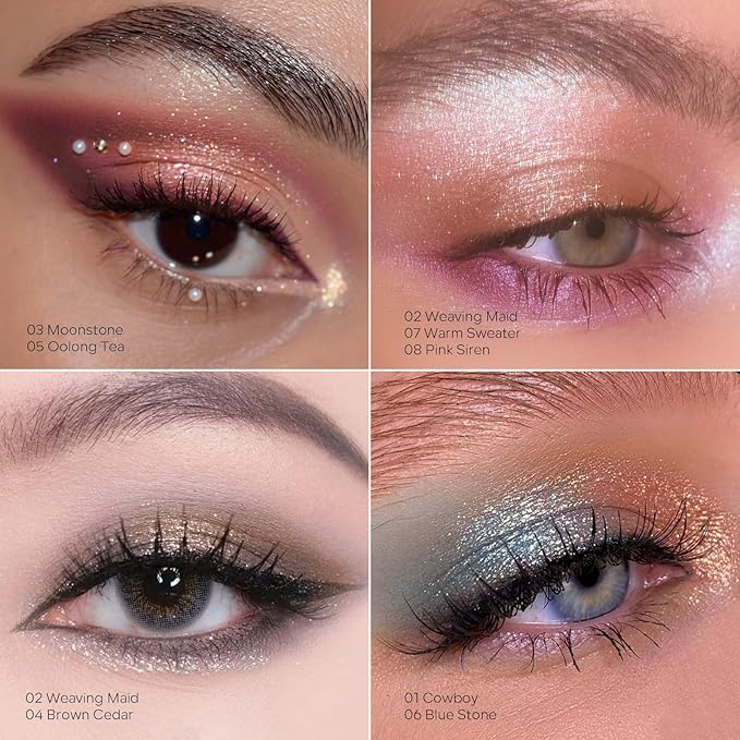 KYDA Single Glitter Eyeshadow, Soft Pink Pearl Glow Eyeshadow, Lasting Blendable Shimmer Eyes Shadow, Sparkling Eyes Glitter, Soft Buildable Glossy Color, Wet Look Effect, Pink Siren