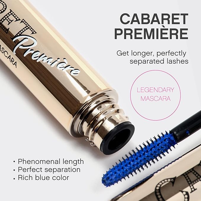 Vivienne Sabó Cabaret Premiere Blue Mascara Volume and Length – Artistic Formula for Defining and Curling Lashes, Smudge-Proof, Clump-Free, Washable, Cruelty-Free, Made in Italy, 02 Blue, 0.3 fl oz