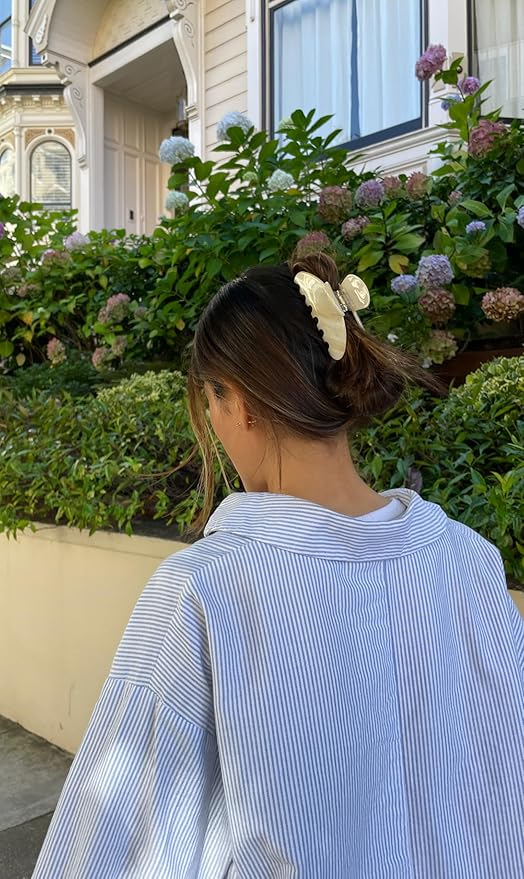 Luxury Creme Claw Clip for Women | Our Large 4 Inch Hair Clip Creates Beautiful Half Ups, Secure Updos & Chic Daily Styles | Premium Acetate Claw with Secure Hold & Snag Free Teeth for Easy Styling