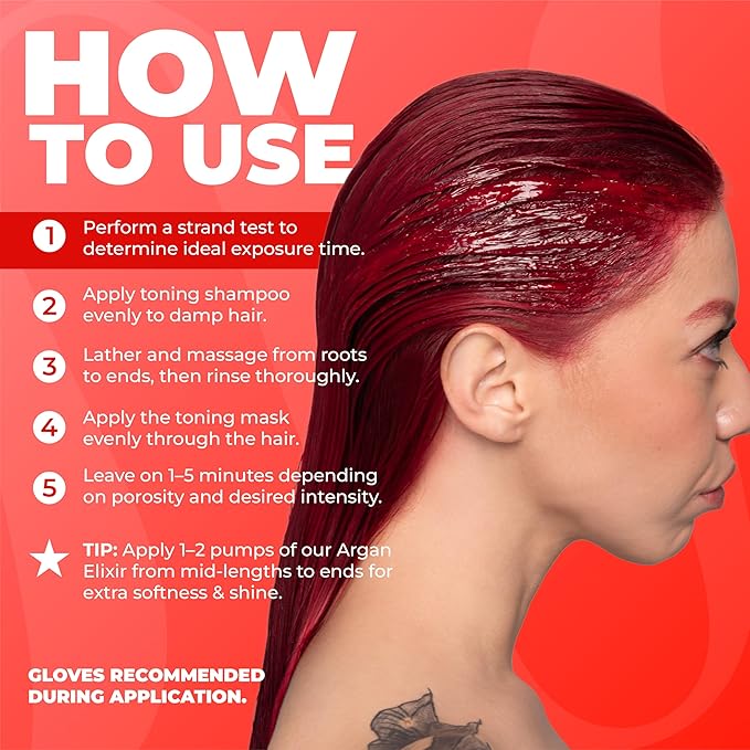naissant Deep Red Hair Toning Shampoo | Ultra High-Purity Pigments | Deposits Vibrant Red Tone | Hyaluronic Acid, Collagen & Biotin | Paraben, Ammonia & Sulfate Free | 10.1 Fl. Oz