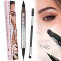 CALAILIS Eyebrow Pencil for Women - 2-in-1 Eyebrow Pen with Dual-Ended Microblading 4D Fork Tip & Ultra-Fine Eyeliner Tip, Create Natural Fuller Hair-Like Waterproof Brow Pencils (Dark Brown)