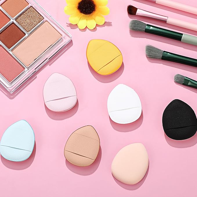 72 Pcs Finger Powder Puff Mini Makeup Sponge Soft Beauty Makeup Blender Puff for Foundation, Face Powder, Under Eye Setting, Concealer, Repair Cream, Cosmetic Tool (Cute Colors)