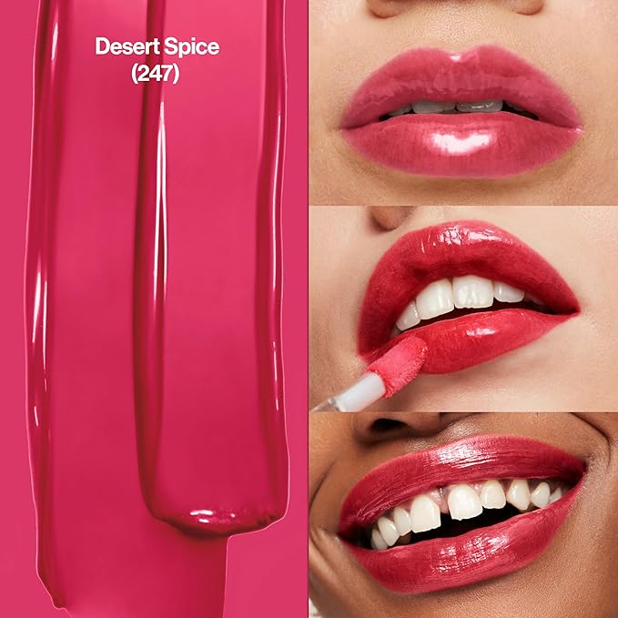 Revlon Super Lustrous Lip Gloss, Non-Sticky, Hydrating, High Shine Finish, 247 Desert Spice, 0.13 oz