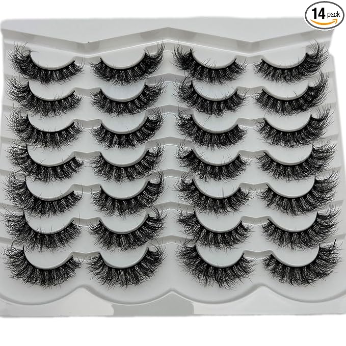 Short Fluffy Lashes Natural Look Strip Lashes Pack Wispy Cat Eye Lashes Pack D Curl False Strip Eyelashes