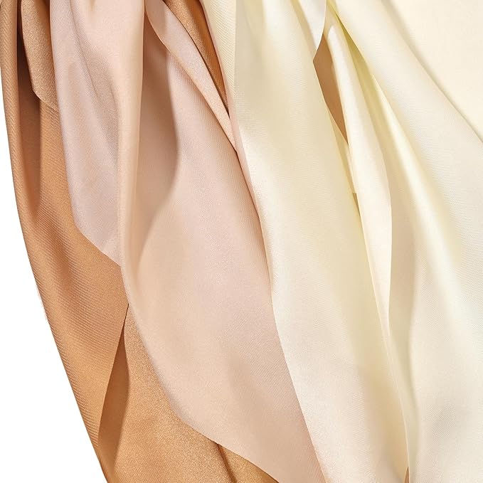 LFOUVRE 3PCS Hair Scarf Scruncheis for Women Knotted Bow Hair Ties Elastic Bands Satin Hair Ribbon Scrunchy Red Ponytail Holder for Women and Girls (Camel Apricot Ivory)