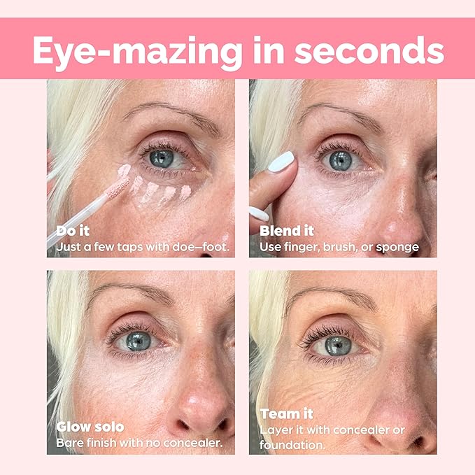 Elizabeth Mott Thank Me Later Under Eye Brightener & Primer – Hydrating Color Corrector and Concealer Primer for Dark Circles – Smooth Base for Mature Skin – Lightweight Formula, Light Shade 5ml