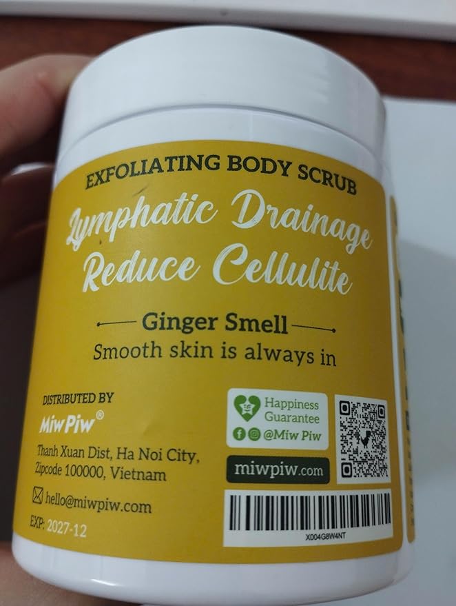 Ginger Body Scrub with AHA/BHA – Lymphatic Drainage, Exfoliating, Anti-Cellulite, Skin Firming, Underarm Detox