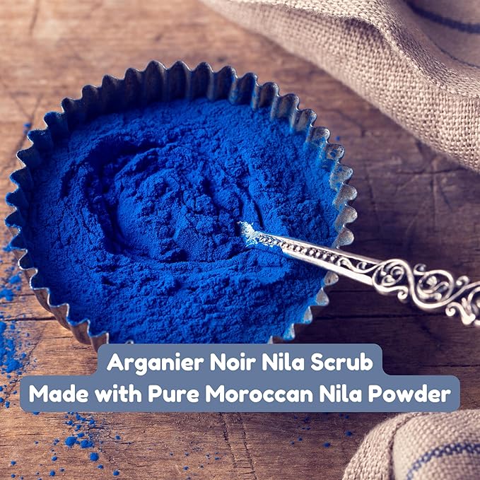 Blue Nila Whipped Sugar Scrub 2 in 1 Soap + Scrub made with Pure Moroccan Nila deeply Clean the Skin, Gently Exfoliate and Even Skin Tone.