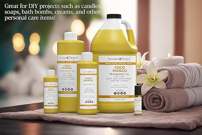 Aroma Depot 2 oz / 2 Ounces Coco Mango Unisex Perfume/Body Oil Our Interpretation, Premium Quality Uncut Fragrance Oil Soap, Candle Making & Incense
