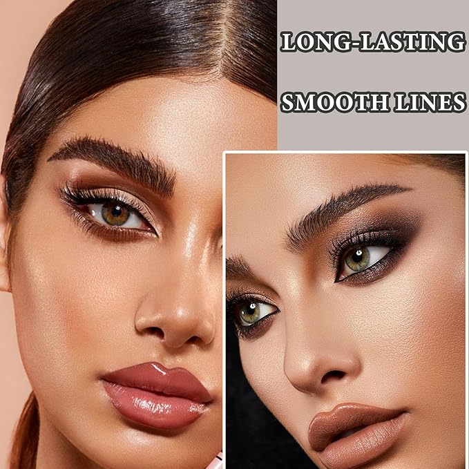 12 PCS Dark Brown Eyeliner Pencils,Professional Long Lasting Waterproof Makeup Pencils,Highly Pigmented Inner Corner Eye Highlighter Eyeliner Pencil Eye Liner Pen Sets for Women