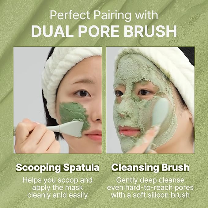 P.CALM Holy Basil Bubble Deep Mask + BRUSH – Holy Basil & Carbonated Water for Cleansing Pores & Blackheads, Korean Clay to Bubble Wash-Off Pack, Stocking Stufffers (90g / 3.17 oz)