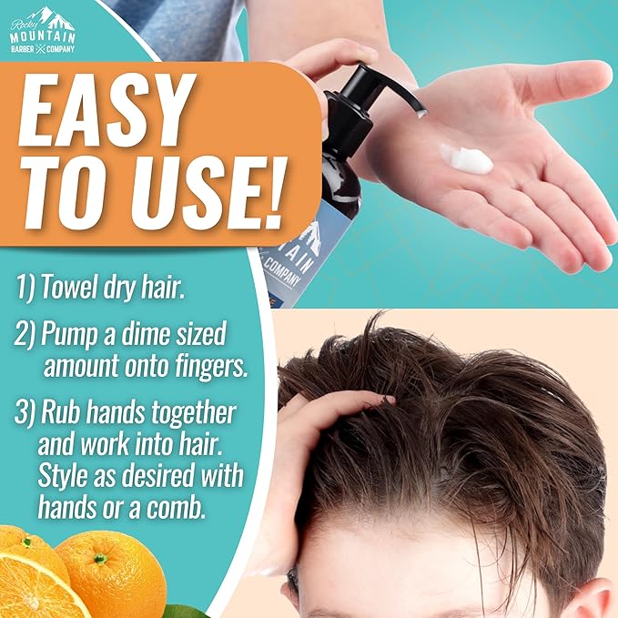 Kids Hair Styling Cream - Style & Tame Hair in Seconds - Citrus Scent With No Artificial Fragrance with Light Reworkable Hold & Low Shine for Modern Hairstyles - For All Hair Types - 8 oz