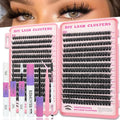 Manga Lash Clusters Kit, 518 Pcs Fluffy Eyelash Clusters Extensions 80D+100D D Curl Individual Wispy False Eyelashes Kit with Lash Bond, Lash Remover, Lash Tweezers, Lash Brush (Lash Clusters10-18mm)