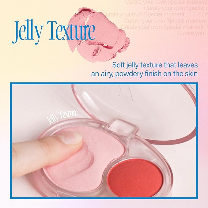 fwee Mellow Dual Blush | PK02 Fall In Highkey | Dual Color, Jelly Texture, 12 Colors, Longwear, Long-lasting | 7.2g